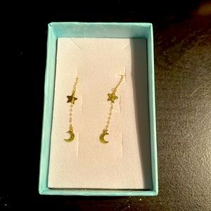 18k gold (not plated) thin & dainty earrings